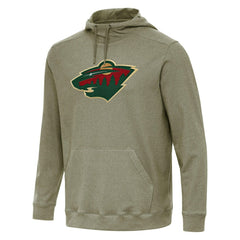 Minnesota Wild Antigua Cloud Pullover Hoodie - Olive Hoodies