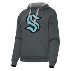 Seattle Kraken Antigua Women's Victory Pullover Hoodie - Charcoal Hoodies