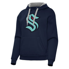Seattle Kraken Antigua Women's Victory Pullover Hoodie - Deep Sea Blue Hoodies