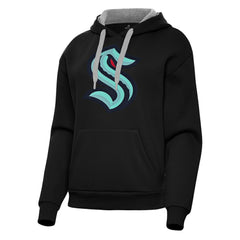Seattle Kraken Antigua Women's Victory Pullover Hoodie - Black Hoodies