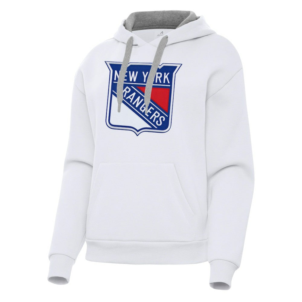 New York Rangers Antigua Women's Victory Pullover Hoodie - White Hoodies
