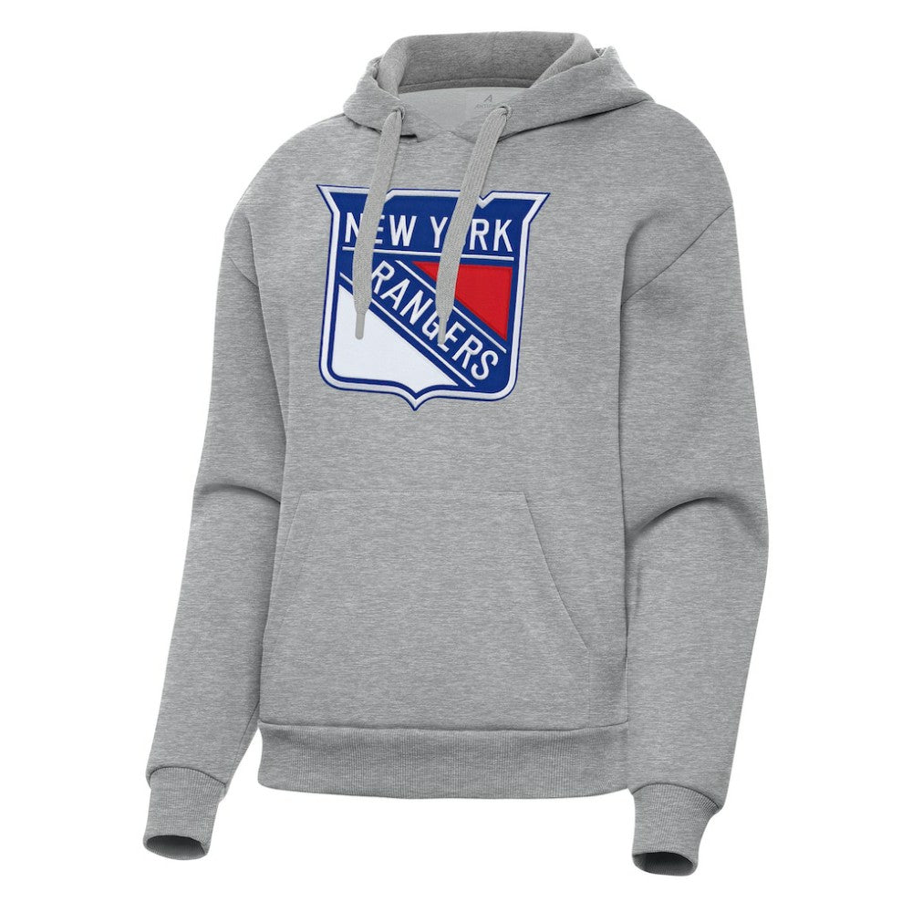 New York Rangers Antigua Women's Victory Pullover Hoodie - Heather Gray Hoodies