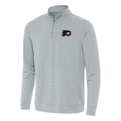 Philadelphia Flyers Antigua Bright Quarter-Zip Top - Heather Gray Tops