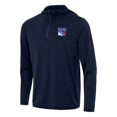 New York Rangers Antigua Tidy Quarter-Zip Hoodie - Heather Navy Hoodies