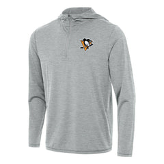 Pittsburgh Penguins Antigua Tidy Quarter-Zip Hoodie - Heather Gray Hoodies