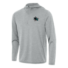 San Jose Sharks Antigua Tidy Quarter-Zip Hoodie - Heather Gray Hoodies