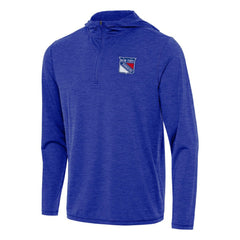 New York Rangers Antigua Tidy Quarter-Zip Hoodie - Heather Royal Hoodies