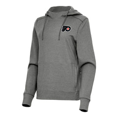 Philadelphia Flyers Antigua Women's Justice Pullover Hoodie - Heather Black Hoodies