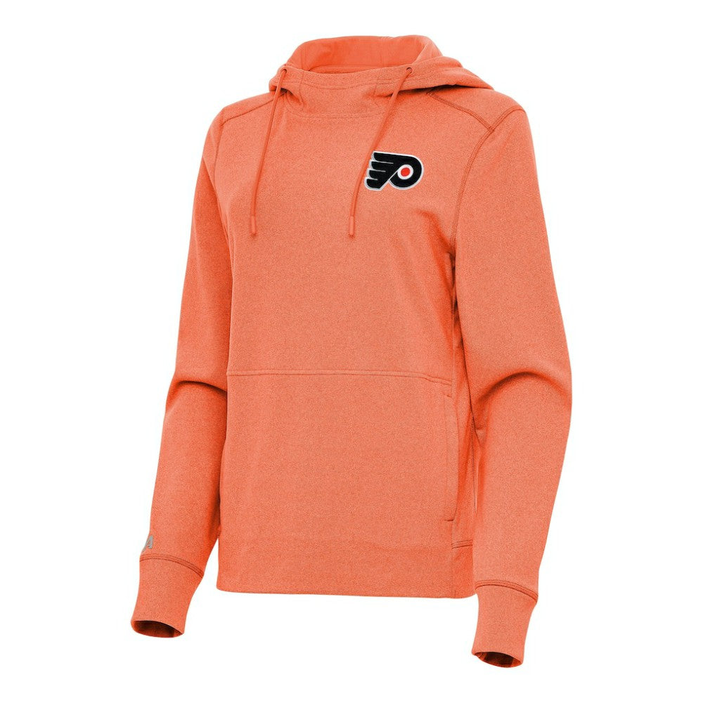 Philadelphia Flyers Antigua Women's Justice Pullover Hoodie - Heather Orange Hoodies
