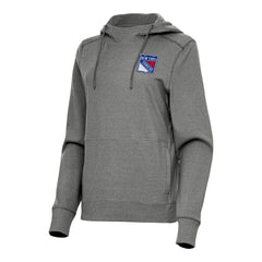 New York Rangers Antigua Women's Justice Pullover Hoodie - Heather Black Hoodies