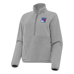 New York Rangers Antigua Women's Figure Half-Zip Pullover Sweatshirt - Gray Sweatshirts