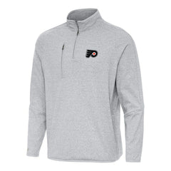 Philadelphia Flyers Antigua Certain Quarter-Zip Tri-Blend Sweatshirt - Heather Gray Sweatshirts