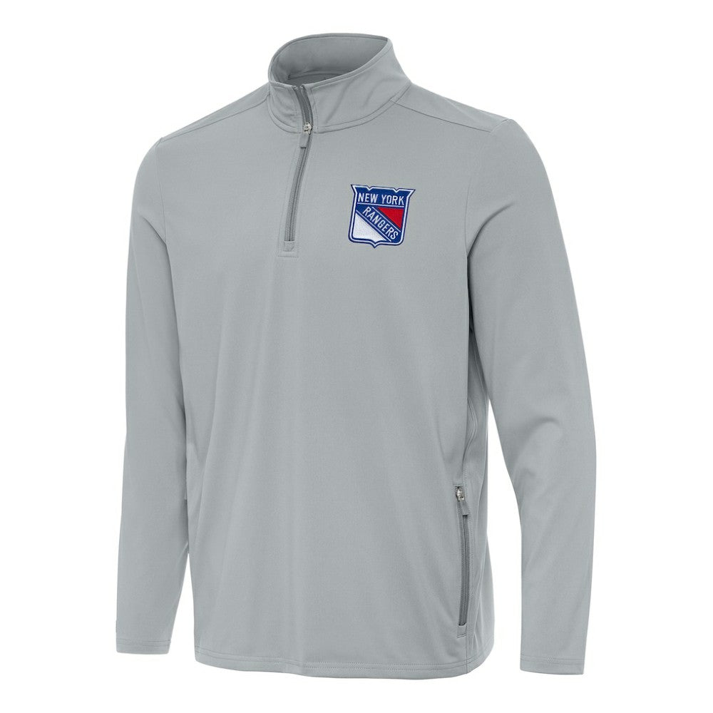 New York Rangers Antigua Perilous Quarter-Zip Sweatshirt - Gray Sweatshirts