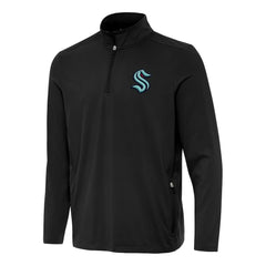 Seattle Kraken Antigua Perilous Quarter-Zip Sweatshirt - Black Sweatshirts