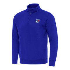 New York Rangers Antigua Victory Quarter-Zip Mock Sweatshirt - Blue Sweatshirts
