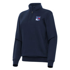New York Rangers Antigua Women's Victory Quarter-Zip Sweatshirt - Navy Sweatshirts