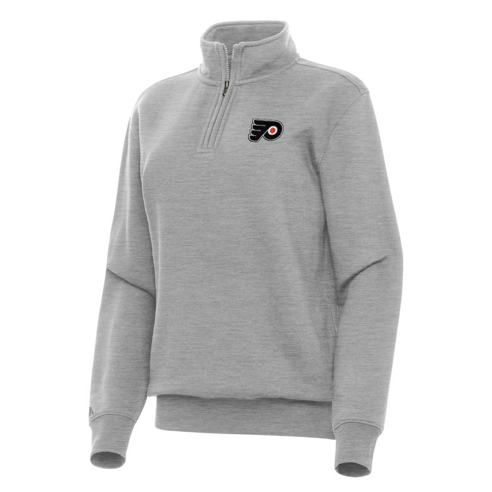 Philadelphia Flyers Antigua Women's Victory Quarter-Zip Sweatshirt - Heather Gray Sweatshirts
