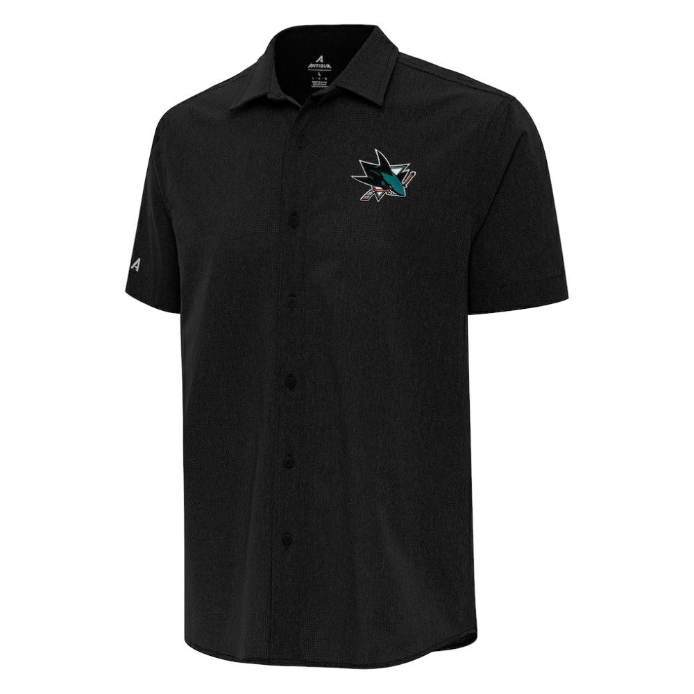 San Jose Sharks Antigua Activate Woven Short Sleeve Button-Up Shirt - Black