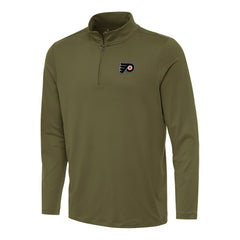 Philadelphia Flyers Antigua Reprocess Quarter-Zip Top - Olive Tops