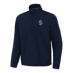 Seattle Kraken Antigua Brisk Quarter-Zip Windbreaker - Navy