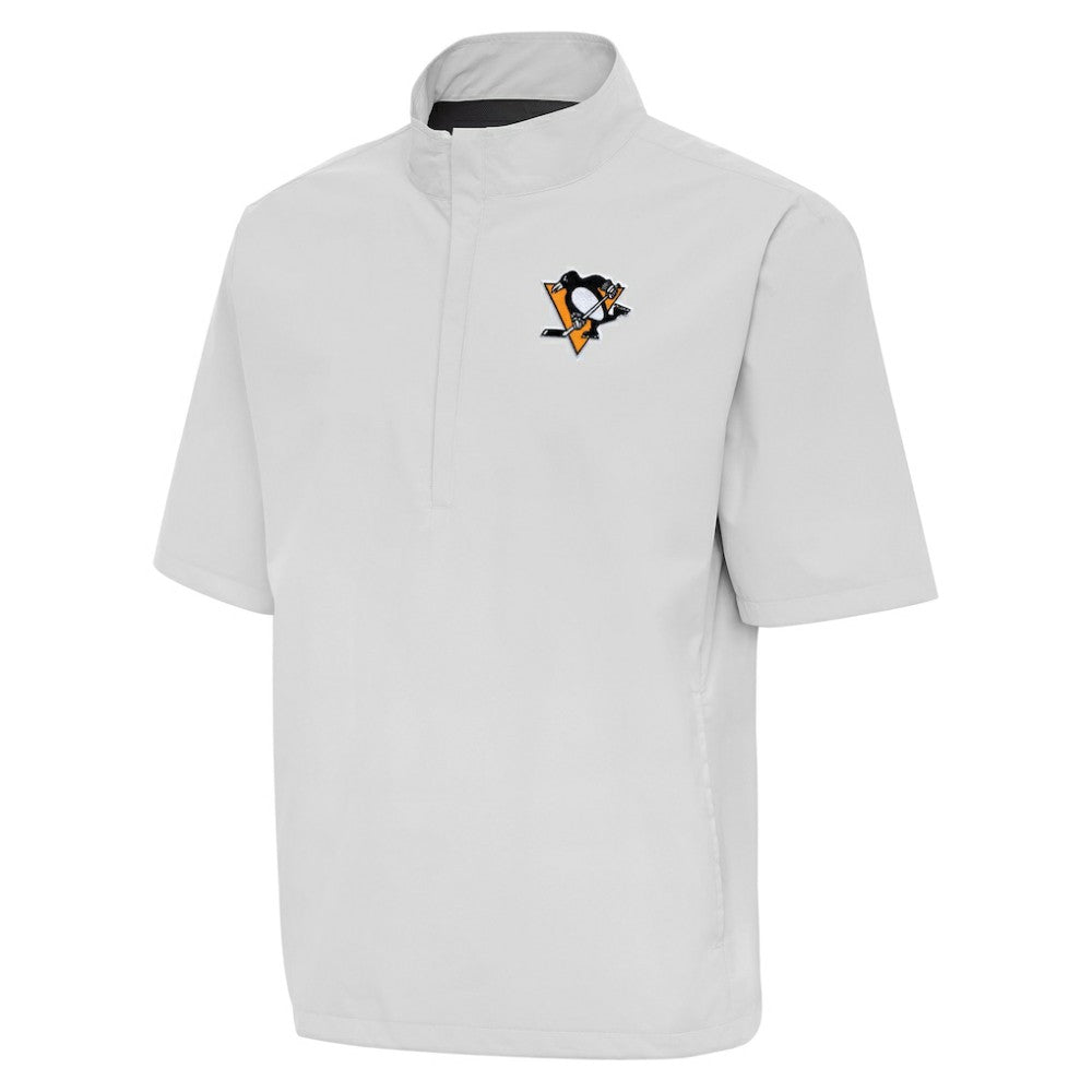 Pittsburgh Penguins Antigua Brisk Quarter-Zip Windbreaker - Heather Gray