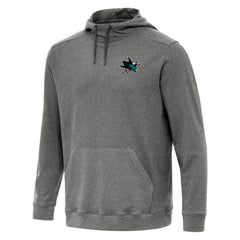 San Jose Sharks Antigua Cloud Pullover Hoodie - Heather Black Hoodies