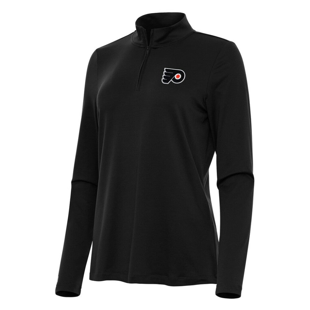 Philadelphia Flyers Antigua Women's Reprocess Quarter-Zip Top - Black Tops