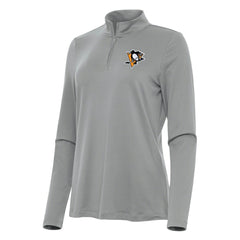 Pittsburgh Penguins Antigua Women's Reprocess Quarter-Zip Top - Gray Tops