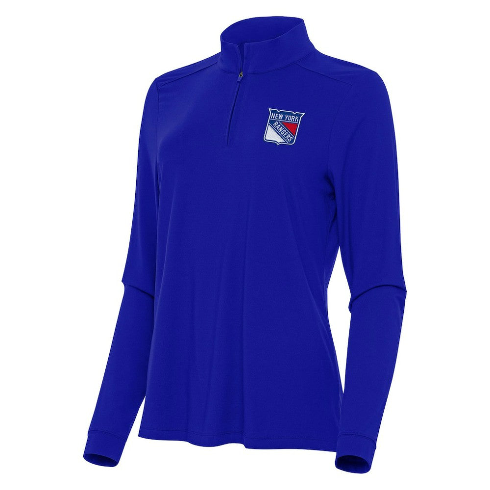 New York Rangers Antigua Women's Intent Quarter-Zip Top - Royal Tops
