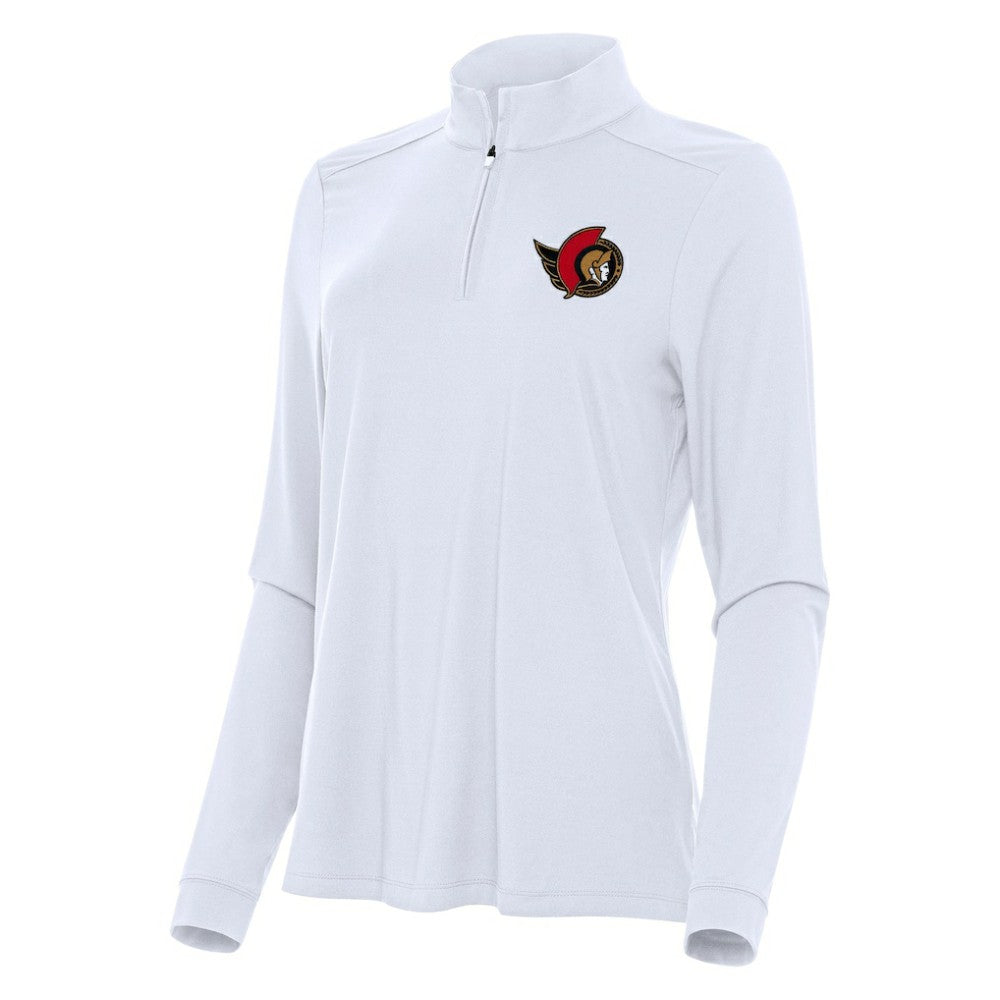 Ottawa Senators Antigua Women's Intent Quarter-Zip Top - White Tops