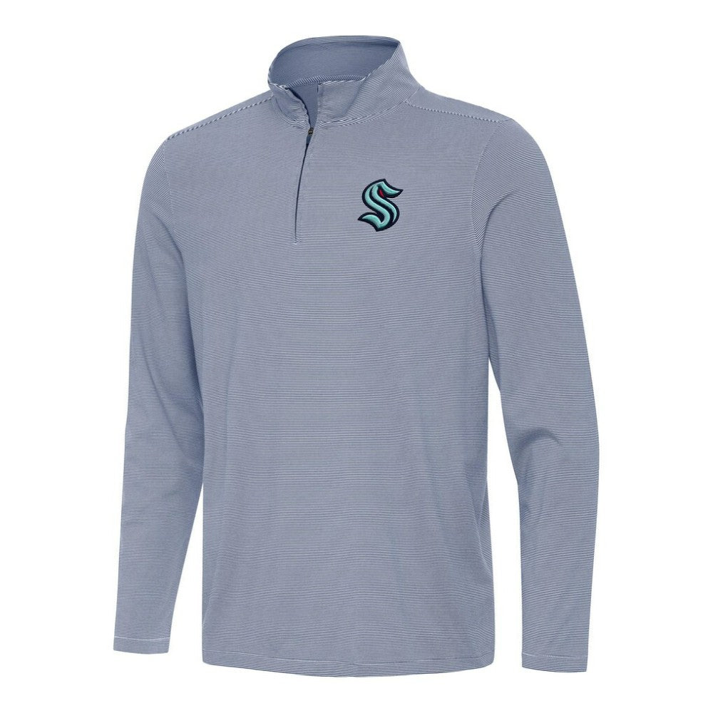 Seattle Kraken Antigua Twine Quarter-Zip Top - Navy Tops