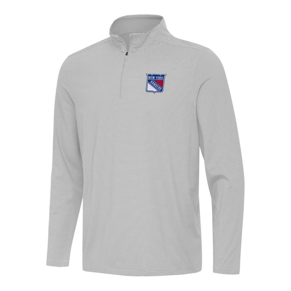New York Rangers Antigua Twine Quarter-Zip Top - Gray Tops