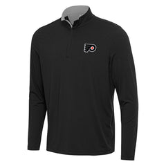 Philadelphia Flyers Antigua Content Quarter-Zip Pullover Top - Black/Gray Pullover
