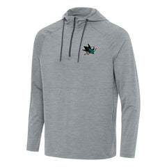 San Jose Sharks Antigua Spikes Quarter-Zip Hoodie - Heather Gray Hoodies