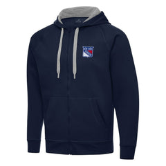 New York Rangers Antigua Big & Tall Victory Full-Zip Hoodie - Navy Hoodies