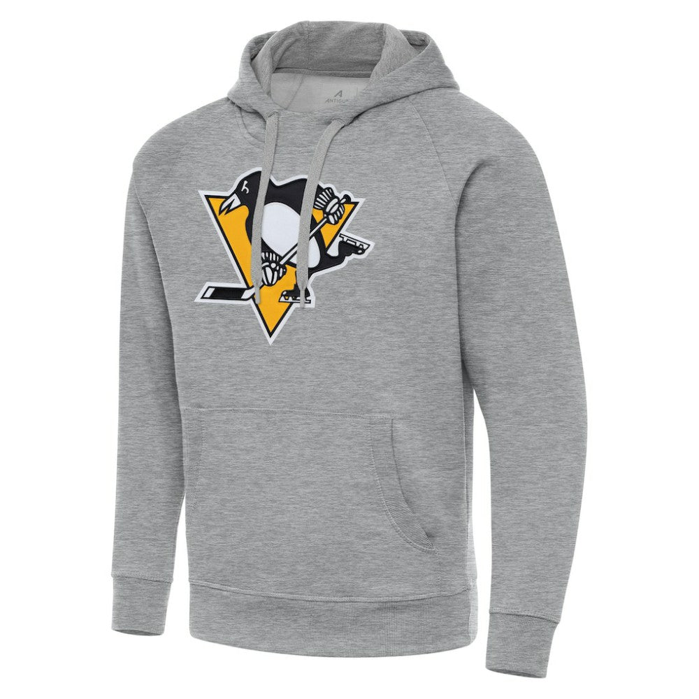 Pittsburgh Penguins Antigua Big & Tall Victory Pullover Hoodie - Heather Gray Hoodies