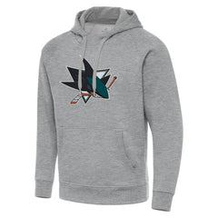 San Jose Sharks Antigua Big & Tall Victory Pullover Hoodie - Heather Gray Hoodies