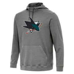 San Jose Sharks Antigua Cloud Pullover Hoodie - Heather Black Hoodies