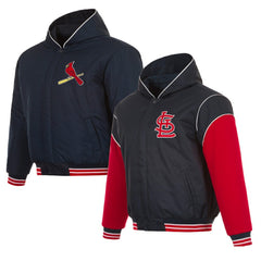 St. Louis Cardinals JH Design Youth Reversible Fleece Full-Snap Hoodie Jacket Black