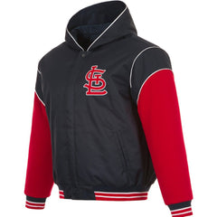 St. Louis Cardinals JH Design Youth Reversible Fleece Full-Snap Hoodie Jacket Black