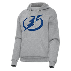 Tampa Bay Lightning Antigua Women's Victory Pullover Hoodie - Heather Gray Hoodies