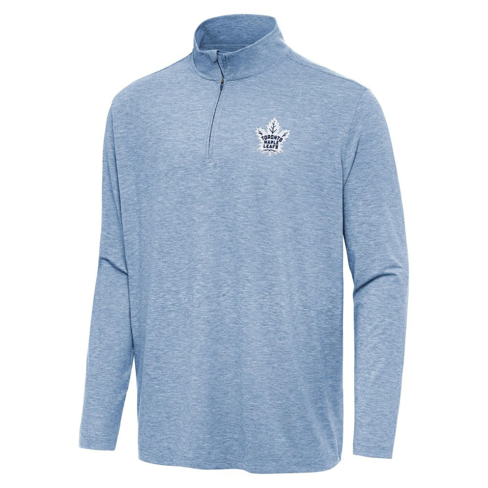 Toronto Maple Leafs Antigua Hunk Quarter-Zip Top - Heather Blue Tops
