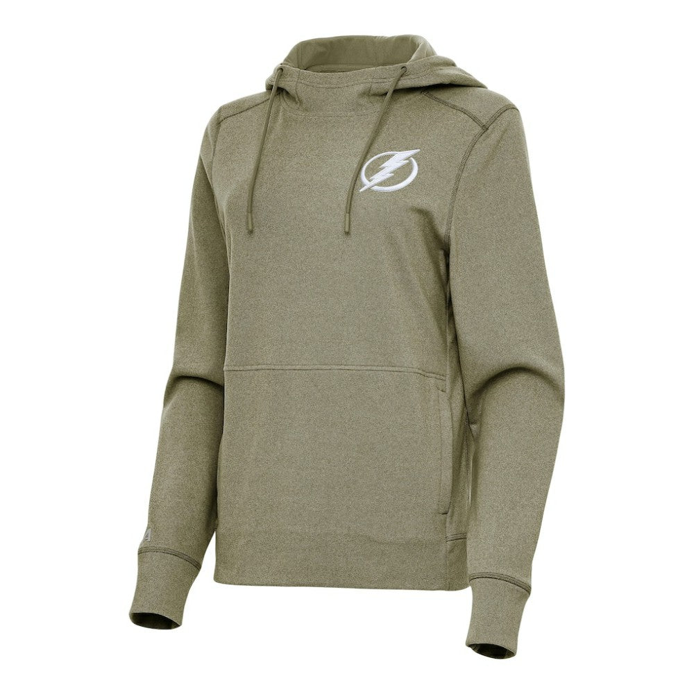 Tampa Bay Lightning Antigua Women's Justice Pullover Hoodie - Olive Hoodies