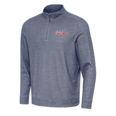 Washington Capitals Antigua Subtle Quarter-Zip Sweatshirt - Heather Navy Sweatshirts