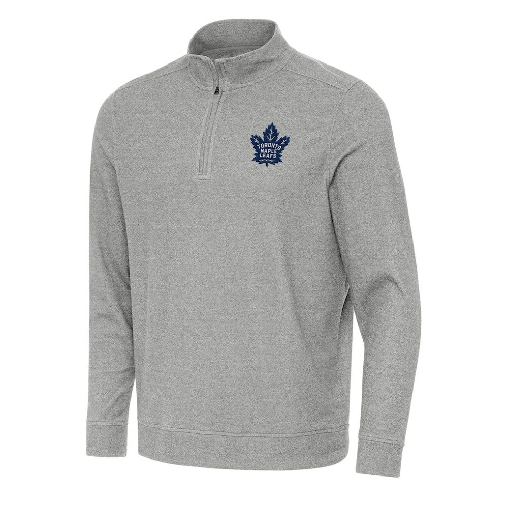 Toronto Maple Leafs Antigua Subtle Quarter-Zip Sweatshirt - Heather Gray Sweatshirts