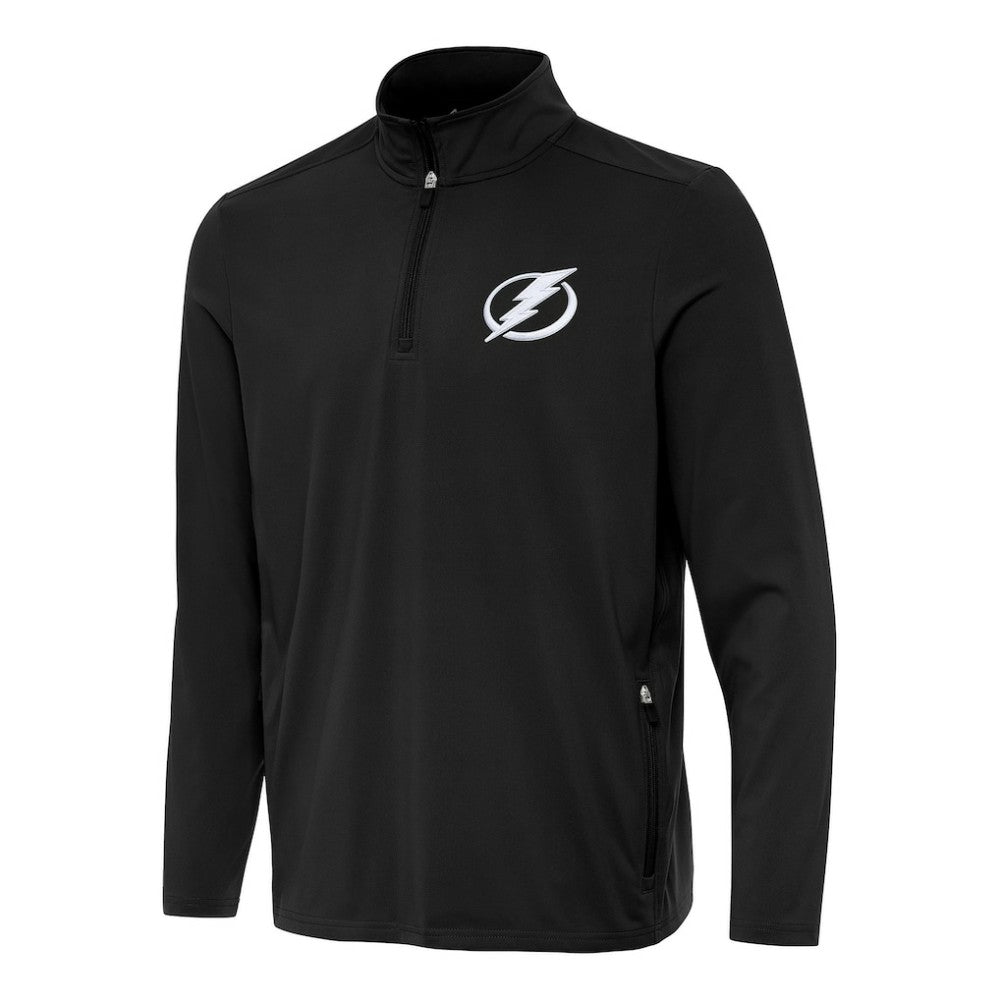 Tampa Bay Lightning Antigua Perilous Quarter-Zip Sweatshirt - Black Sweatshirts