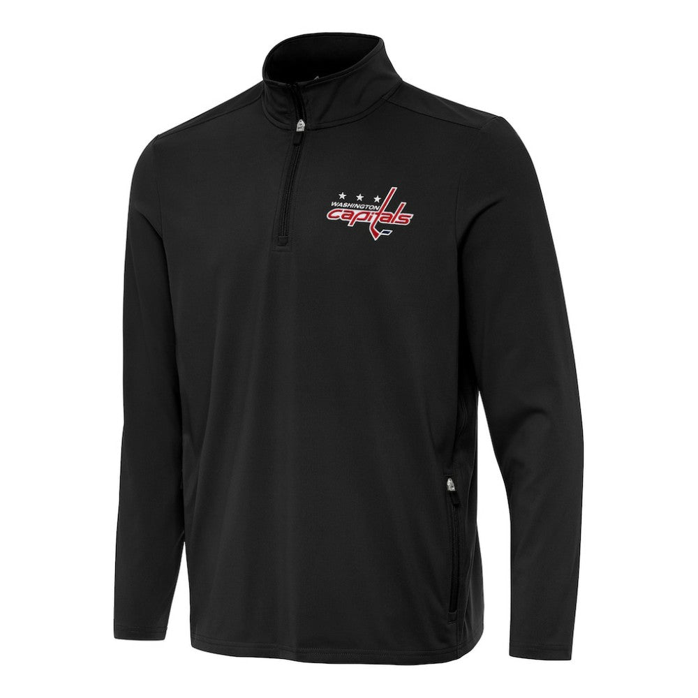 Washington Capitals Antigua Perilous Quarter-Zip Sweatshirt - Black Sweatshirts