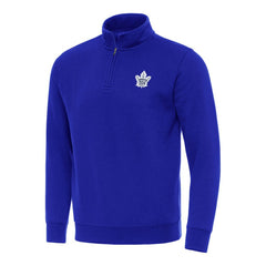 Toronto Maple Leafs Antigua Victory Quarter-Zip Mock Sweatshirt - Blue Sweatshirts