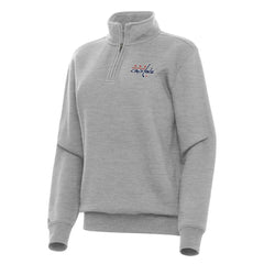 Washington Capitals Antigua Women's Victory Quarter-Zip Sweatshirt - Heather Gray Sweatshirts