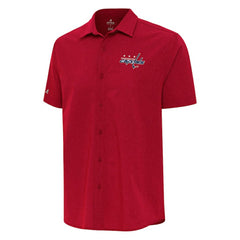 Washington Capitals Antigua Activate Woven Short Sleeve Button-Up Shirt - Red